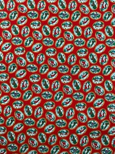 Cranston Print Works Red Holiday Cameo Country Scene Print Fabric Remnant - Picture 1 of 10