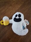 Bark Box Howl-o-ween Party Sheet Faced Ghost w/beer Squeaky dog toy