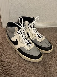 Men’s Nike Court Vision Mid Sneakers Grey black Size 8.5 Used - Picture 1 of 8
