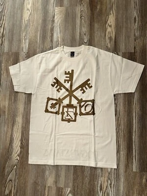 Rogue Status Rob Dyrdek “3 Gold Keys” T-Shirt White Gold Mens Size Large - Image 1 of 3