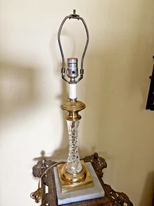 WATERFORD CRYSTAL PATTERN KILLARNEY 22" TALL ~ TABLE LAMP UNSIGNED - Picture 1 of 9