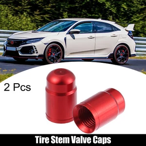 2pcs Red Tire Stem Valve Caps Wheel Valve Covers Universal for Car Bike Truck - Picture 1 of 6