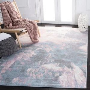 New 8x10 Glacier Modern Abstract Accent Area Rug Carpet Trendy Pink Blue Soft - Picture 1 of 7