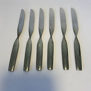 Sasaki DOUBLE HELIX Ward Bennett Set Of 7 Dinner Knives Japan 18-8 Stainless - Picture 1 of 20