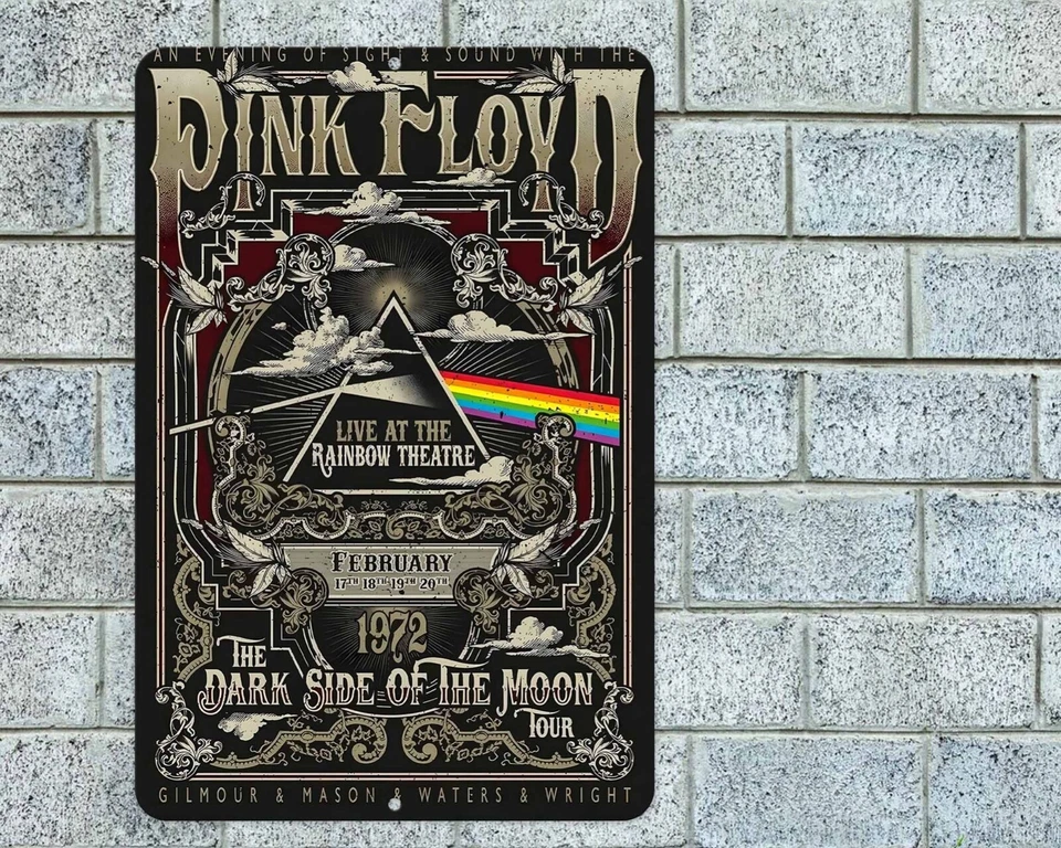 Pink Floyd Sign Aluminum Metal 8"x12" Garage Man Cave Classic Rock Concert - Image 1 of 1