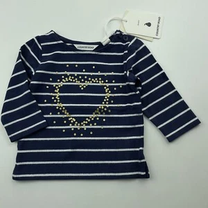 Girls size 000, Country Road, navy soft cotton long sleeve top, NEW - Picture 1 of 6