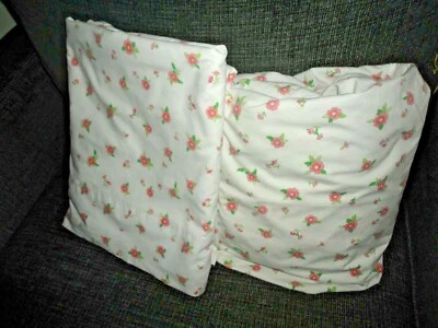 MARTHA STEWART PINK GREEN & WHITE FLORAL (2PC) TWIN SHEET SET COTTON BLEND - Image 1 of 4