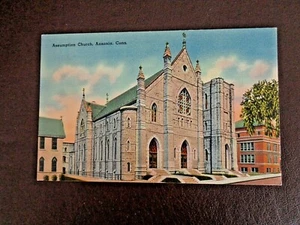 Alte Postkarte Mariä Himmelfahrt Kirche Ansonia, Conn.  - Bild 1 von 3