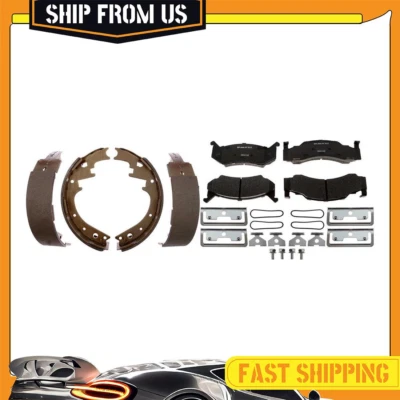 Kit pastillas de freno y zapatas de freno delanteras traseras metálicas para Dodge B250 1984-1994 Foto 1 de 4