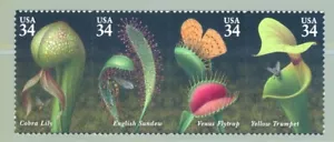 US 3528-3531 Carnivorous Plants, Strip/4, Mint NH - Picture 1 of 1