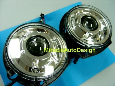 TWO PCS CHROME HEADLIGHT LAMP ASSEMBLY FOR 1986-2006 MERCEDES BENZ W463 G-CLASS - Image 1 of 4
