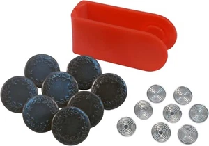 00841 Jean Buttons Kit 8 Sets With Tool Easy Replacement For Denim Buttons New - Picture 1 of 7