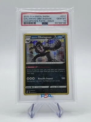 Pokemon Champions Path #037 Galarian Obstagoon Holo PSA 10 - Image 1 of 2