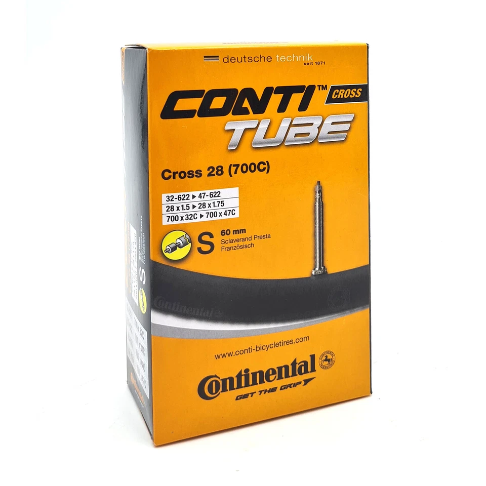 Continental Fahrrad Schlauch 28" Cross 28 Sclaverandventil 60mm long 32/47-622