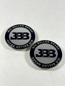 Big Baller Wheels Chrome / Black Wheel Center Cap Caps # HH11-CAP (2 CAPS) - Picture 1 of 7
