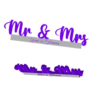 Mr. and Mrs. Wedding sign table decor  - Image 1 of 2