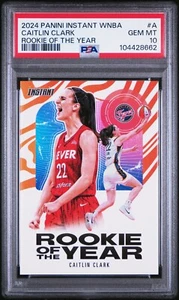 Caitlin Clark 2024 Panini Instant WNBA Rookie of the Year Card #A Graded PSA 10 - Picture 1 of 2