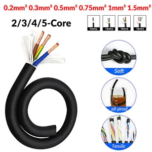 2/3/4/5-Core Electrical Mains Flexible Cable TRVV Multicore Wire 0.2mm² ~ 1.5mm² - Picture 1 of 12
