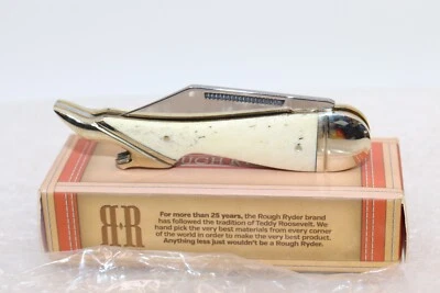 Navaja de bolsillo Rough Rider #RR148, escamas de hueso liso, pierna para damas en caja Foto 1 de 4