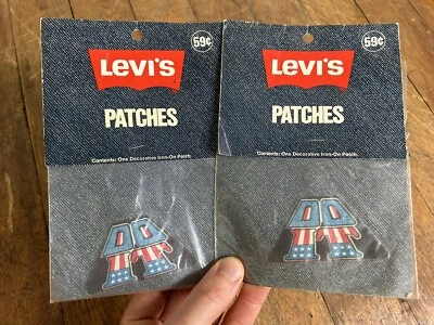 Vtg 1970’s LEVI’s Iron-on Patches DO IT Stars Stripes Hippie Denim Jacket jeans - Image 1 of 4