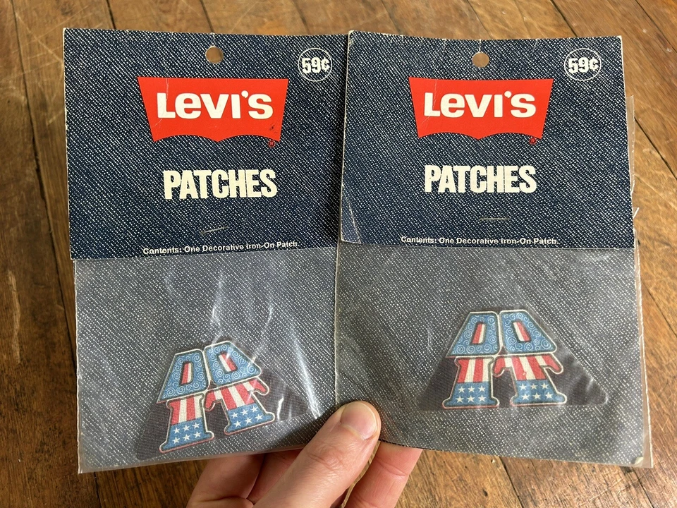 Vtg 1970’s LEVI’s Iron-on Patches DO IT Stars Stripes Hippie Denim Jacket jeans - Image 1 of 4
