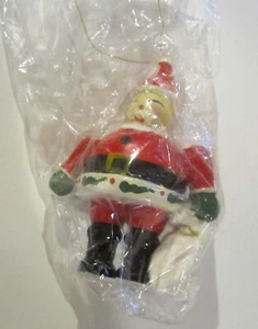 Vintage Believed a Wooden Brite Star Weihnachtsmann Weihnachtsschmuck NOS - Bild 1 von 1