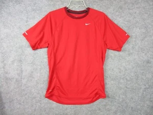 Nike Running Tee Mens Medium Red Miller Dri Fit Short Sleeve Shirt Made in USA - Picture 1 of 10
