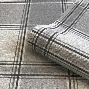 Papel pintado a cuadros gris carbón Giorgio efecto tela de lujo vinilo 8101 - Imagen 1 de 2