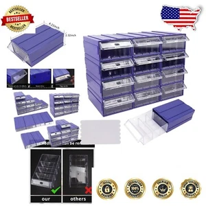 Multifunctional Blue Plastic Drawer Organizer with 12 Boxes & Non-Slip Stickers - Picture 1 of 9
