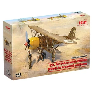 Kit de avión modelo ICM 32025 1:32 CR. 42 Falco + Pilotos Italianos uniforme tropical - Imagen 1 de 19