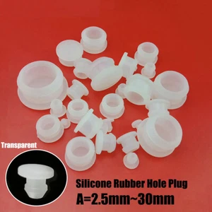 Schnapplochstopfen 2,5 mm bis 30 mm Silikon Gummi Blindkappen transparent - Bild 1 von 11