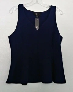 NEW- BCX Women's Jersey Blouse, V. Neck, Color Dark Blue SIZE : L. - Picture 1 of 2
