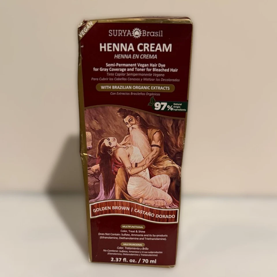 Henna Cream Semi Permanent Vegan Hair Dye Golden Brown 2.37 fl oz - Image 1 of 1