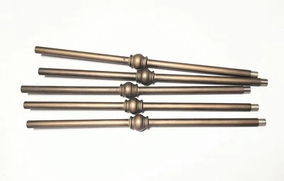 5 Of VTG 13" Antique Brass Colored Art Deco 3/8" Inside Thread Ext. Rod To Light - Image 1 of 4