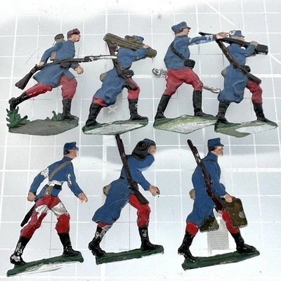 Painted French Franco Prussian War Tin Flats Toy Soldiers World Figures - Image 1 of 4