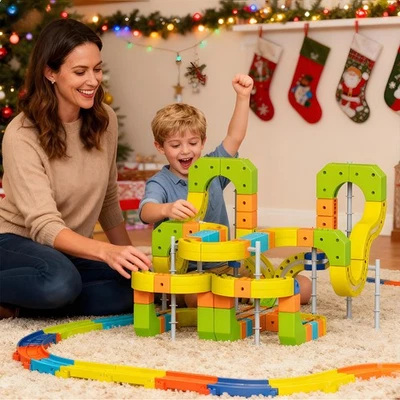 Magnetic Rail Car Electric Train Set Race Track Building Education Toy Boy Gifts - image 1 of 4