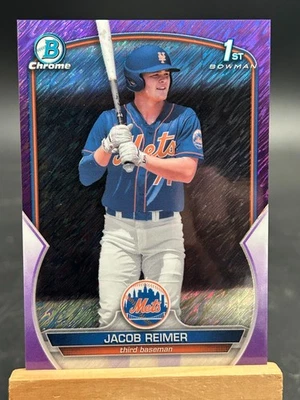 2023 Bowman Chrome Prospects Purple Shimmer /250 Jacob Reimer #BCP-181 Me - Image 1 of 2