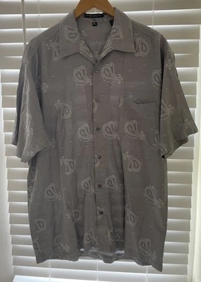Domani Platinum Gray Paisley Button Shirt Xl - Image 1 of 4