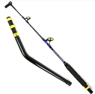 BENT BUTT WAHOO TUNA DEEP DROP SWIVEL TIP ROD 130 LB ROLLER GUIDES FISHING BOAT - Image 1 of 4