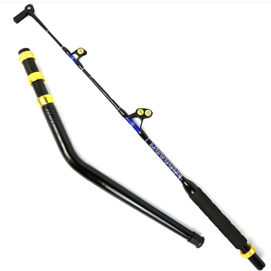 BENT BUTT WAHOO TUNA DEEP DROP SWIVEL TIP ROD 130 磅滚轮指南钓鱼船 — 第 1/4 张图片