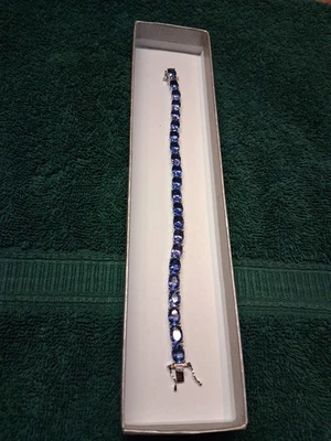 Bracelet 7.25 " Rhodium/Sterling Color Change Fluorite(IR)Tennis 33.50 TCW(1093) - Image 1 of 4