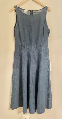Vestido Laura Ashley Midi Denim EE. UU. Talla 10 UK 14 EU 40- USADO EN EXCELENTE ESTADO Foto 1 de 4