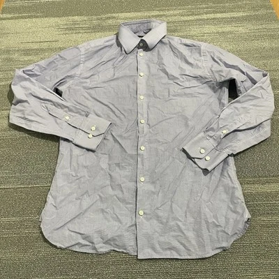 Camisa de Vestir Giorgio Armani Para Hombre 15.5 39 Azul Pata de Gallo Hecha en Italia Abotonada Foto 1 de 4