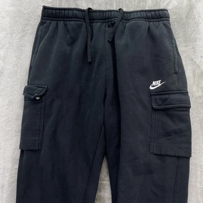 Nike PANTALONES DE CHÁNDAL Hombres Talla XL Club Polar Carga Cónico Y2k Cordón Grueso Foto 1 de 4