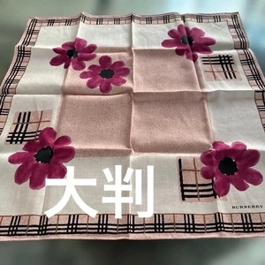 Fazzoletto Burberry in cotone mai usato floreale rosa a quadri - Foto 1 di 2