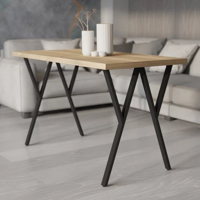 Pair of Industrial Style Metal Steel Legs Base Frame For Dining Table Desk 28 In - Image 1 of 4