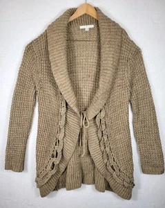 Boston Proper EUC Womens Open Front Chunky Knit Sweater Sz XL Wool Blend Boho - Picture 1 of 7
