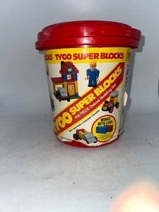 Vintage Tyco Super Blocks Eimer & Deckel 456 Stück Set nur Behälter - Bild 1 von 4