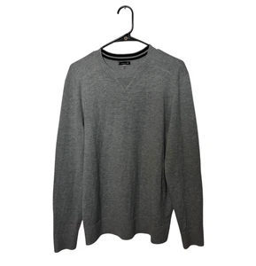 Smartwool Sweater Mens Medium Gray Merino Wool Blend Sparwood Knit Crewneck - Picture 1 of 9