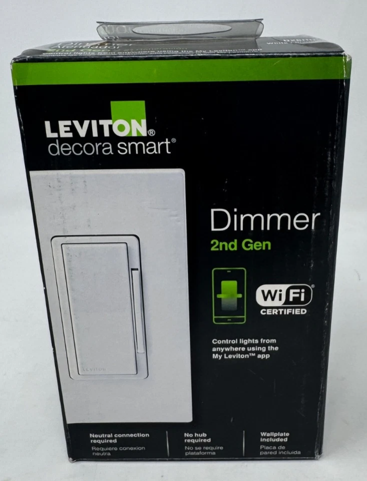 Leviton Decora Smart Dimmer 2nd Gen - WiFi Certified (R02-D26HD-1RW) (E10032445) - Image 1 of 4